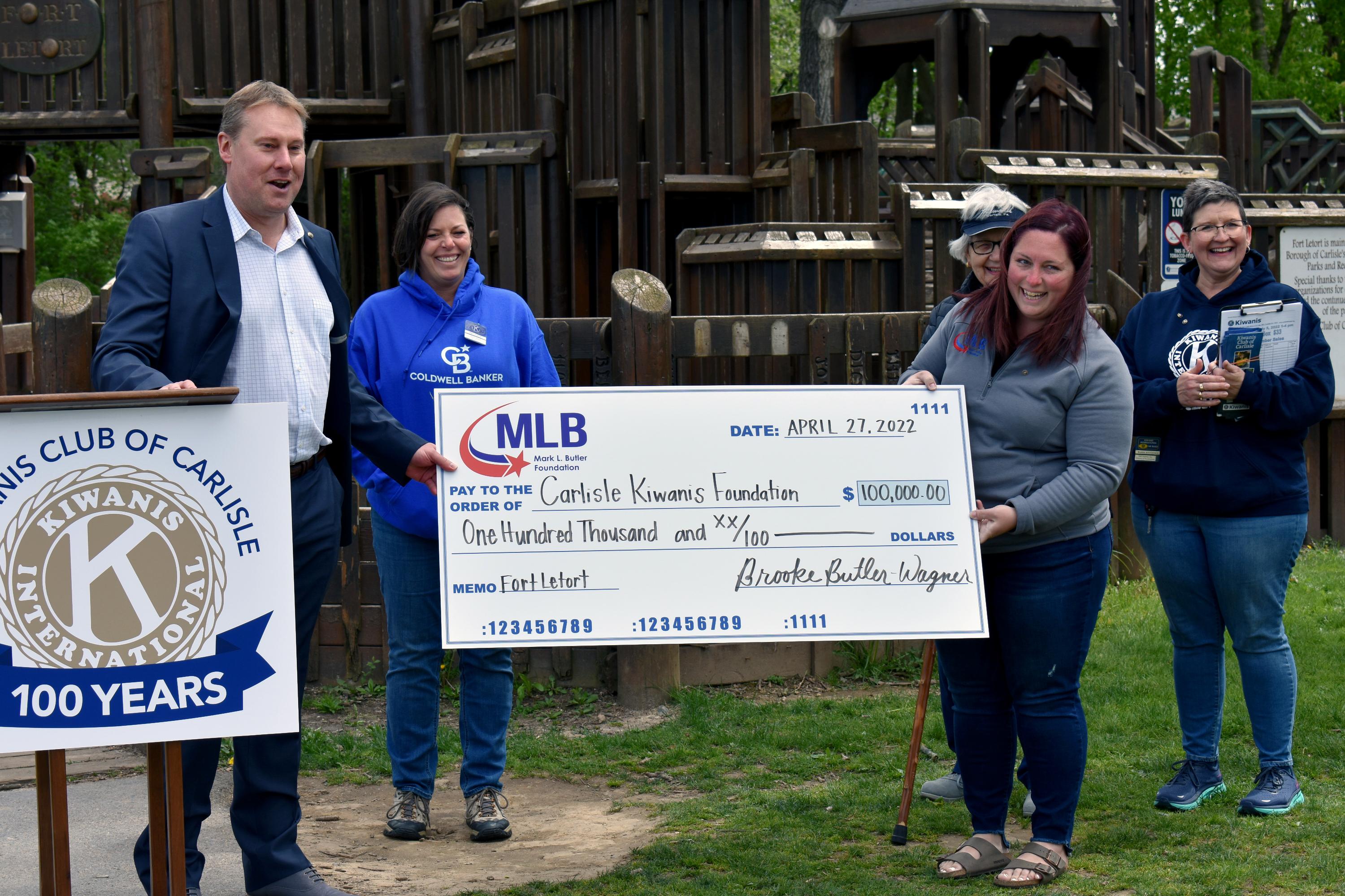 Presentation of check from Mark L Butler Foundation